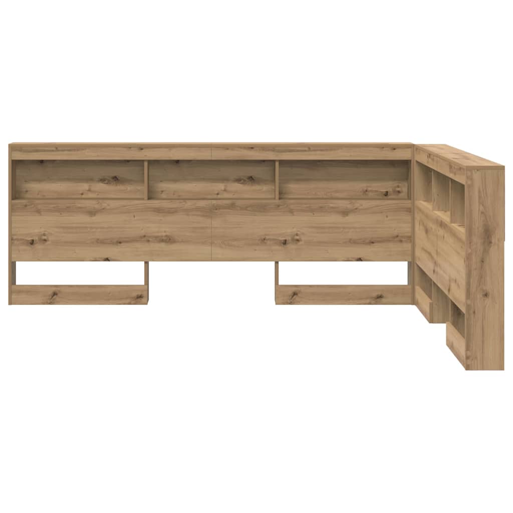 Storage Headboard with Shelf Artisan oak 160 cm Engineered wood